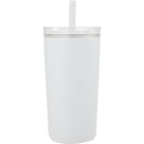 Nina 18 oz Leakproof Twist & Lock Vacuum Tumbler with Straw — White (WH) — blank front view