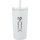 Nina 18 oz Leakproof Twist & Lock Vacuum Tumbler with Straw — White (WH) — decorated front view