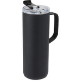 Whitney 20 oz Recycled Tall Tumbler with Flip Lid — Black (BK) — blank right angle — 18