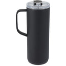 Whitney 20 oz Recycled Tall Tumbler with Flip Lid — Black (BK) — blank back view