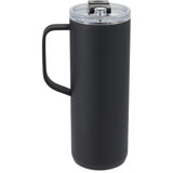 Whitney 20 oz Recycled Tall Tumbler with Flip Lid — Black (BK) — blank back view — 17