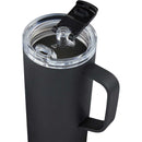 Whitney 20 oz Recycled Tall Tumbler with Flip Lid — Black (BK) — blank detail view