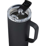 Whitney 20 oz Recycled Tall Tumbler with Flip Lid — Black (BK) — blank detail view — 14