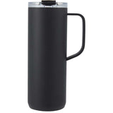 Whitney 20 oz Recycled Tall Tumbler with Flip Lid — Black (BK) — blank front view — 13