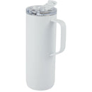 Whitney 20 oz Recycled Tall Tumbler with Flip Lid — White (WH) — blank left angle