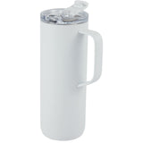 Whitney 20 oz Recycled Tall Tumbler with Flip Lid — White (WH) — blank left angle — 10