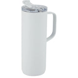Whitney 20 oz Recycled Tall Tumbler with Flip Lid — White (WH) — blank right angle — 9