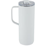 Whitney 20 oz Recycled Tall Tumbler with Flip Lid — White (WH) — blank back view — 8
