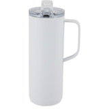 Whitney 20 oz Recycled Tall Tumbler with Flip Lid — White (WH) — blank front view — 3
