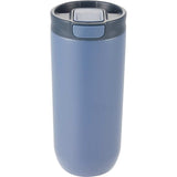 Joshua 17 oz Recycled Insulated Travel Tumbler — Blue (BL) — blank back view — 15
