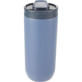 Joshua 17 oz Recycled Insulated Travel Tumbler — Blue (BL) — blank front view — 12