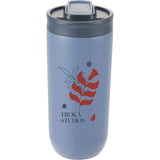Joshua 17 oz Recycled Insulated Travel Tumbler — Blue (BL) — decorated front view — 11