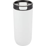 Joshua 17 oz Recycled Insulated Travel Tumbler — White (WH) — blank back view — 8