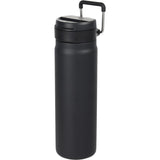 Kara 24 oz Recycled Insulated Bottle with Swivel Lid — Black (BK) — blank left angle — 28
