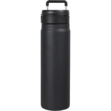 Kara 24 oz Recycled Insulated Bottle with Swivel Lid — Black (BK) — blank front view — 22
