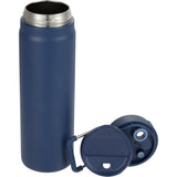 Kara 24 oz Recycled Insulated Bottle with Swivel Lid — Navy (NY) — blank detail view — 16
