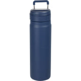 Kara 24 oz Recycled Insulated Bottle with Swivel Lid — Navy (NY) — blank front view — 12