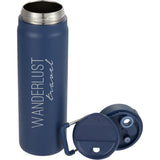 Kara 24 oz Recycled Insulated Bottle with Swivel Lid — Navy (NY) — decorated detail view — 11