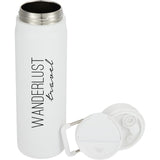 Kara 24 oz Recycled Insulated Bottle with Swivel Lid — White (WH) — decorated detail view — 2