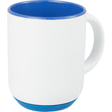 Isaac 14 oz Ceramic Mug with Rubber Bottom — White — blank right angle — 21