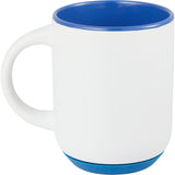 Isaac 14 oz Ceramic Mug with Rubber Bottom — White — blank back view — 20