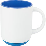 Isaac 14 oz Ceramic Mug with Rubber Bottom — White — blank front view — 18