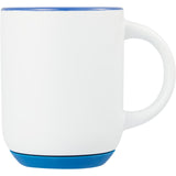 Isaac 14 oz Ceramic Mug with Rubber Bottom — White — blank front view — 19