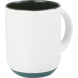 Isaac 14 oz Ceramic Mug with Rubber Bottom — White — blank right angle — 7