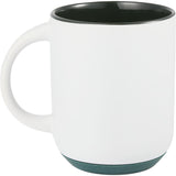 Isaac 14 oz Ceramic Mug with Rubber Bottom — White — blank back view — 6