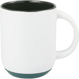Isaac 14 oz Ceramic Mug with Rubber Bottom — White — blank front view — 4