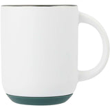 Isaac 14 oz Ceramic Mug with Rubber Bottom — White — blank front view — 5