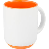 Isaac 14 oz Ceramic Mug with Rubber Bottom — White — blank right angle — 35