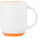 Isaac 14 oz Ceramic Mug with Rubber Bottom — White — blank front view — 33