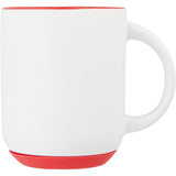 Isaac 14 oz Ceramic Mug with Rubber Bottom — White — blank front view — 27
