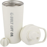 Wellable™ 20 oz Vacuum Insulated Shaker Bottle — Cream (CR) — decorated front view — 3