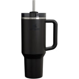 Stanley Quencher H2.O FlowState™ Tumbler 40 oz — Black (BK) — blank back view — 17