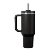 Stanley Quencher H2.O FlowState™ Tumbler 40 oz — Black (BK) — blank front view — 14