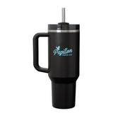 Stanley Quencher H2.O FlowState™ Tumbler 40 oz — Black (BK) — decorated front view — 13