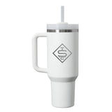 Stanley Quencher H2.O FlowState™ Tumbler 40 oz — Frost (FRST) — decorated front view — 8