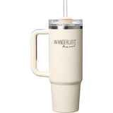 Stanley Quencher H2.O FlowState™ Tumbler 30 oz — Cream with Royal Accent — decorated front view — 45