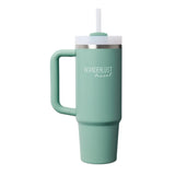 Stanley Quencher H2.O FlowState™ Tumbler 30 oz — Spring Green (SPG) — decorated front view — 2