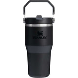 Stanley IceFlow™ Flip Straw Tumbler 20 oz — Black (BK) — blank back view — 6