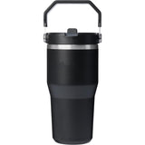 Stanley IceFlow™ Flip Straw Tumbler 20 oz — Black (BK) — blank front view — 3