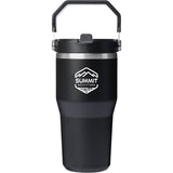 Stanley IceFlow™ Flip Straw Tumbler 20 oz — Black (BK) — decorated front view — 2