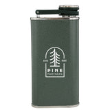Stanley Easy Fill Wide Mouth Flask 8 oz — Green — decorated front view — 2