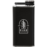 Stanley Easy Fill Wide Mouth Flask 8 oz — Hammertone Black — decorated front view — 12