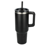 Pinnacle 40oz Vacuum Insulated Travel Tumbler — Black (BK) — blank front view — 30