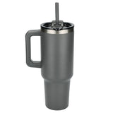 Pinnacle 40oz Vacuum Insulated Travel Tumbler — Gray (GY) — blank back view — 56