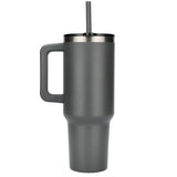 Pinnacle 40oz Vacuum Insulated Travel Tumbler — Gray (GY) — blank back view — 57