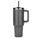 Pinnacle 40oz Vacuum Insulated Travel Tumbler — Gray (GY) — blank front view — 55